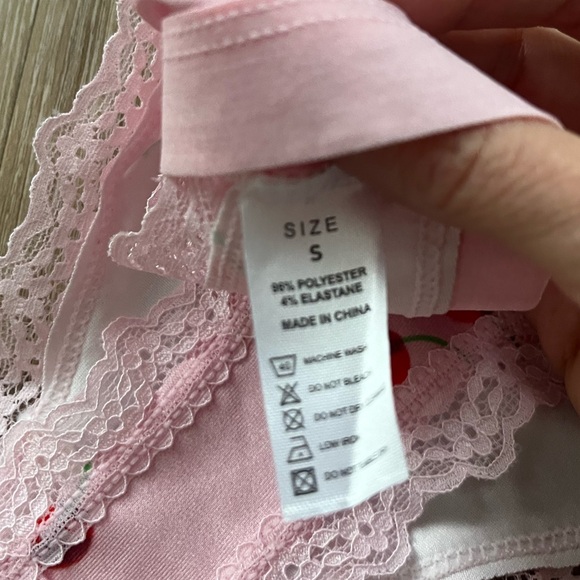 Cherry Thong Lace Silk Panty - Picture 2 of 4